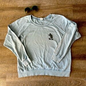 Ladies XXL Disney shilloutte of MICKEY JUNK FOOD CLOTHING crew neck sweatshirt.